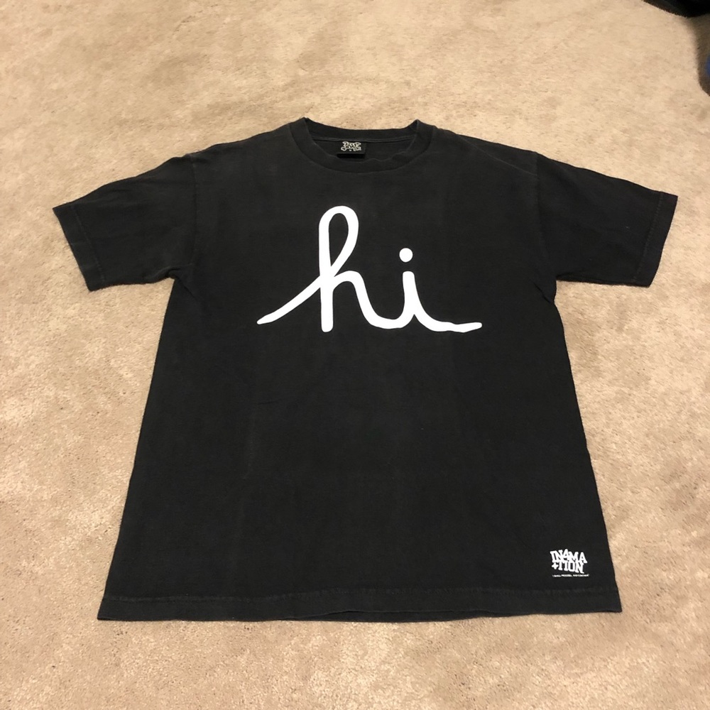 In4mation Black “hi” Print Tee